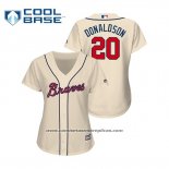 Camiseta Beisbol Mujer Atlanta Braves Josh Donaldson Cool Base Replica Crema
