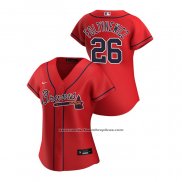 Camiseta Beisbol Mujer Atlanta Braves Mike Foltynewicz 2020 Replica Alterno Rojo