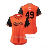 Camiseta Beisbol Mujer Baltimore Orioles Cody Carroll 2018 LLWS Players Weekend Cc Orange