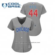 Camiseta Beisbol Mujer Chicago Cubs Anthony Rizzo Cool Base Replica Gris