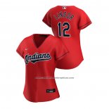 Camiseta Beisbol Mujer Cleveland Indians Francisco Lindor 2020 Replica Alterno Rojo