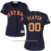 Camiseta Beisbol Mujer Houston Astros Personalizada 2018 Azul