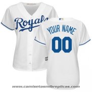 Camiseta Beisbol Mujer Kansas City Royals Personalizada Blanco