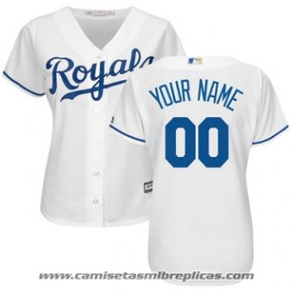 Camiseta Beisbol Mujer Kansas City Royals Personalizada Blanco