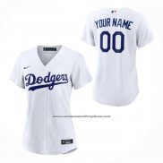Camiseta Beisbol Mujer Los Angeles Dodgers Primera Replica Personalizada Blanco
