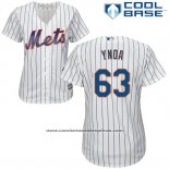 Camiseta Beisbol Mujer New York Mets 63 Gabriel Ynoa Blanco Cool Base