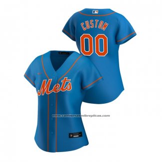 Camiseta Beisbol Mujer New York Mets Personalizada 2020 Replica Alterno Azul