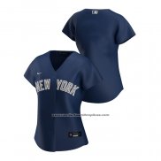 Camiseta Beisbol Mujer New York Yankees Replica 2020 Alterno Azul