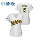 Camiseta Beisbol Mujer Oakland Athletics Primerar Bailey 2019 Postemporada Cool Base Blanco