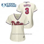 Camiseta Beisbol Mujer Philadelphia Phillies Bryce Harper Cool Base Alterno Cream
