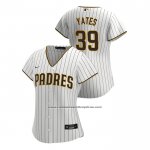 Camiseta Beisbol Mujer San Diego Padres Kirby Yates Replica 2020 Primera Blanco