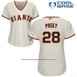 Camiseta Beisbol Mujer San Francisco Giants San Francisco Giant Buster Posey Crema Cooperstown Cool Base