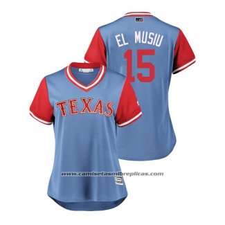 Camiseta Beisbol Mujer Texas Rangers Carlos Tocci 2018 LLWS Players Weekend El Musiu Azul