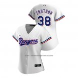 Camiseta Beisbol Mujer Texas Rangers Danny Santana 2020 Replica Primera Blanco