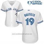 Camiseta Beisbol Mujer Toronto Blue Jays Jose Bautista Cool Base Blanco
