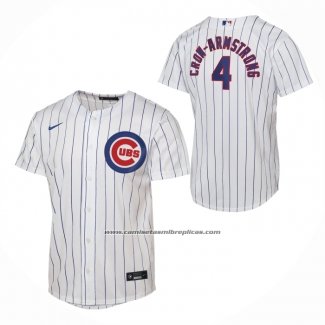 Camiseta Beisbol Nino Chicago Cubs Pete Crow Armstrong Primera Replica Blanco
