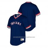 Camiseta Beisbol Nino Cleveland Indians Cooperstown Collection Mesh Wordmark V-Neck Azul
