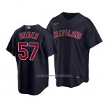 Camiseta Beisbol Nino Cleveland Indians Shane Bieber Replica Alterno 2020 Azul