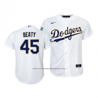 Camiseta Beisbol Nino Los Angeles Dodgers Matt Beaty 2021 Gold Program Replica Blanco