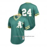 Camiseta Beisbol Nino Oakland Athletics Rickey Henderson Cooperstown Collection Mesh Batting Practice Verde
