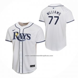 Camiseta Beisbol Nino Tampa Bay Rays Carson Williams Primera Game Blanco