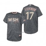 Camiseta Beisbol Nino Washington Nationals Andrew Stevenson 2022 City Connect Replica Gris