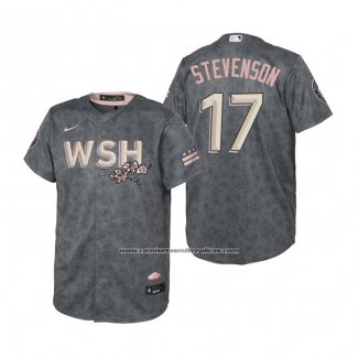 Camiseta Beisbol Nino Washington Nationals Andrew Stevenson 2022 City Connect Replica Gris