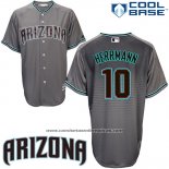 Camiseta Beisbol Hombre Arizona Diamondbacks 10 Chris Herrmann Cool Base Gris