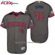 Camiseta Beisbol Hombre Arizona Diamondbacks 2017 Estrellas y Rayas 46 Patrick Corbin Gris Flex Base