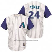 Camiseta Beisbol Hombre Arizona Diamondbacks 24 Yasmany Tomas Cream Violeta Cooperstown