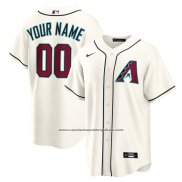 Camiseta Beisbol Hombre Arizona Diamondbacks Primera Replica Personalizada Crema
