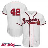 Camiseta Beisbol Hombre Atlanta Braves 42 Jackie Robinson Blanco Flex Base