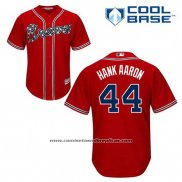 Camiseta Beisbol Hombre Atlanta Braves 44 Hank Aaron Rojo Alterno Cool Base