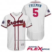 Camiseta Beisbol Hombre Atlanta Braves 5 Frojodie Freeman Braves Blanco 2017 All Star Flex Base