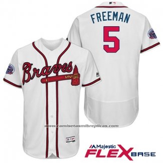 Camiseta Beisbol Hombre Atlanta Braves 5 Frojodie Freeman Braves Blanco 2017 All Star Flex Base