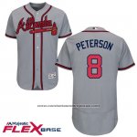 Camiseta Beisbol Hombre Atlanta Braves 8 Jace Peterson Gris Autentico Collection Flex Base