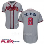 Camiseta Beisbol Hombre Atlanta Braves 8 Jace Peterson Gris Autentico Collection Flex Base