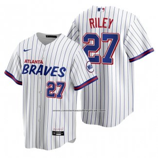 Camiseta Beisbol Hombre Atlanta Braves Austin Riley Replica 2021 City Connect Blanco