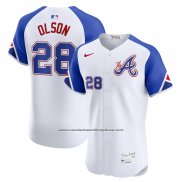Camiseta Beisbol Hombre Atlanta Braves Matt Olson City Connect Elite Blanco