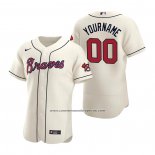 Camiseta Beisbol Hombre Atlanta Braves Personalizada Autentico 2020 Alterno Crema