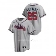 Camiseta Beisbol Hombre Atlanta Braves Tyler Flowers 2020 Replica Road Gris
