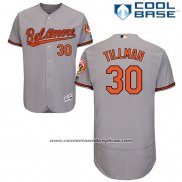 Camiseta Beisbol Hombre Baltimore Orioles 30 Chris Tillman Cool Base Gris