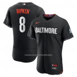 Camiseta Beisbol Hombre Baltimore Orioles Cal Ripken 2023 City Connect Autentico Negro