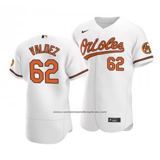 Camiseta Beisbol Hombre Baltimore Orioles Cesar Valdez Autentico Primera Blanco