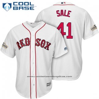 Camiseta Beisbol Hombre Boston Red Sox 2017 Postemporada 41 Chris Sale Blanco Cool Base