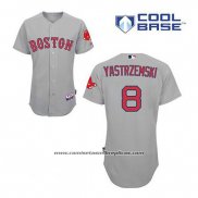 Camiseta Beisbol Hombre Boston Red Sox 8 Carl Yastrzemski Gris Cool Base
