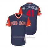 Camiseta Beisbol Hombre Boston Red Sox Chris Sale 2018 LLWS Players Weekend The Conductor Azul