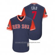 Camiseta Beisbol Hombre Boston Red Sox Christian Vazquez 2018 LLWS Players Weekend Colo Azul