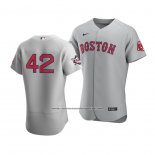 Camiseta Beisbol Hombre Boston Red Sox Jackie Robinson Day Autentico Gris