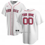 Camiseta Beisbol Hombre Boston Red Sox Personalizada Replica Primera Blanco